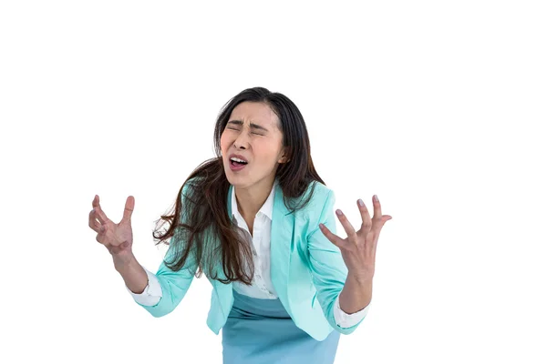 Arg skriker affärskvinna — Stockfoto
