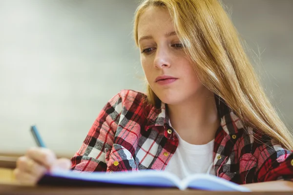 Koncentruje studentów notatek podczas Klasa — Zdjęcie stockowe