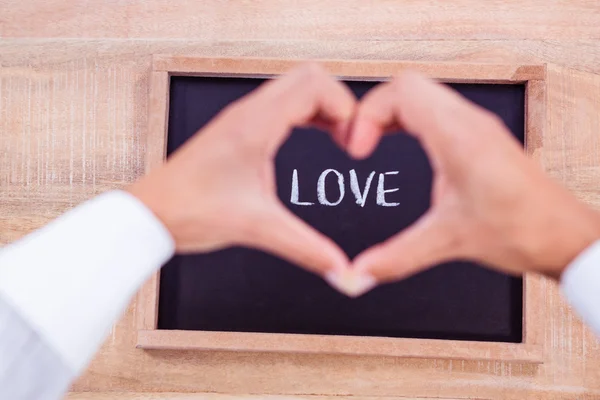 View of hands making heart shape — Stock Photo, Image