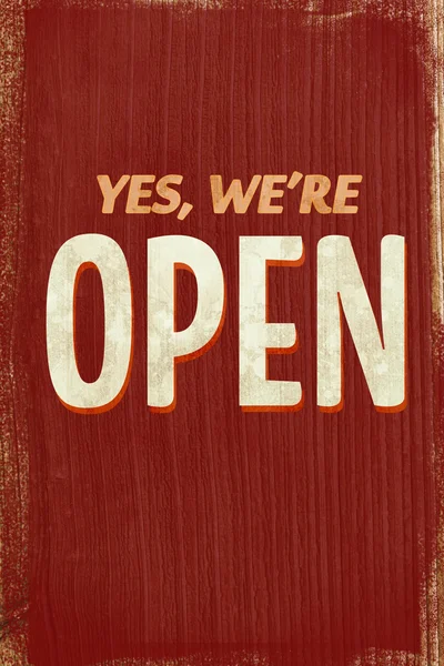 Vintage coloured open sign — Stock Photo, Image