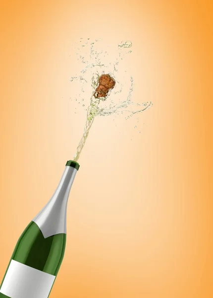 Imagem composta de champanhe popping — Fotografia de Stock
