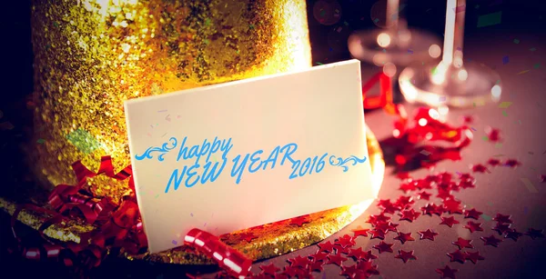 Mesa em celebração de véspera de Ano Novo — Fotografia de Stock
