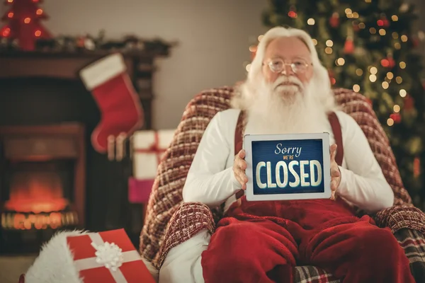 サンタ クロースとビンテージの閉じ記号 — ストック写真