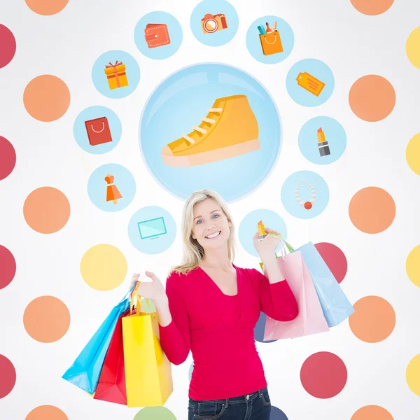 Blonde holding shopping bags — Stock Photo, Image