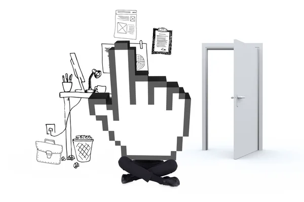 İmleç doodle office karşı ayaklı — Stok fotoğraf