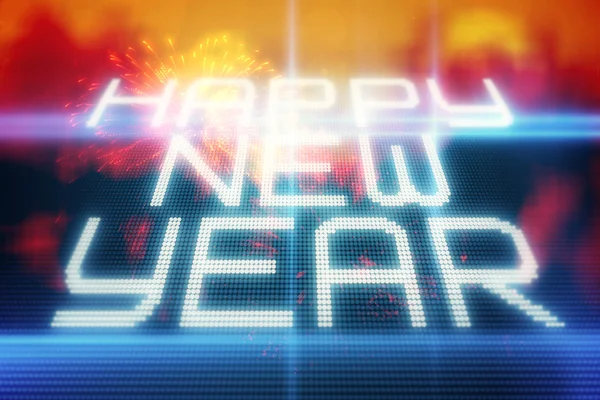 Composite image of happy new year on tech background — Stock Photo, Image