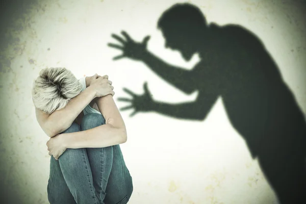 Depressed woman hiding her head — Stock Photo, Image