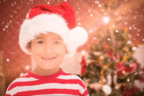 Menino bonito em Santa Hat — Fotografia de Stock