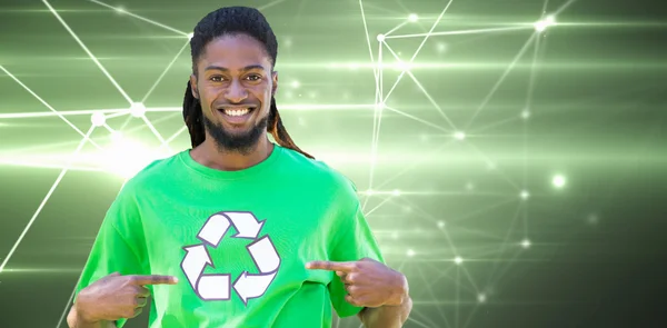 Happy environmental activist in the park — Stock Photo, Image