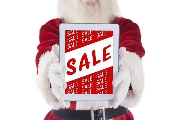 Santa presenteert een tablet Pc — Stockfoto