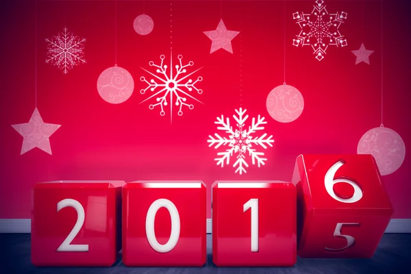 Composite image of 2016 in red blocks — Stock Photo, Image