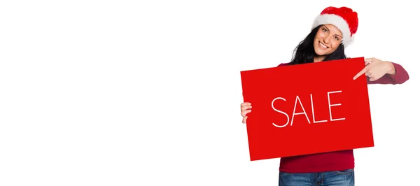 Woman holding a white sign — Stock Photo, Image