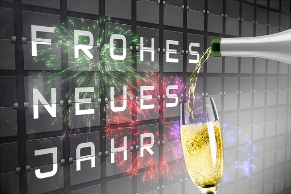 Şampanya dökme, birçok parçalardan oluşan imge — Stok fotoğraf