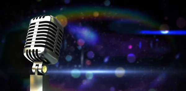 Digitally generated retro chrome microphone — Stock Photo, Image