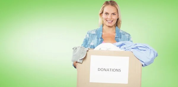 Portrait of cheerful woman volunteer — Stock Photo, Image