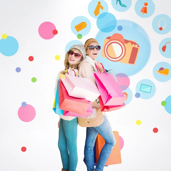 Women holding shopping bags — Stock Photo, Image