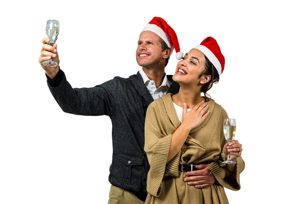 Elegantes Paar feiert Weihnachten — Stockfoto