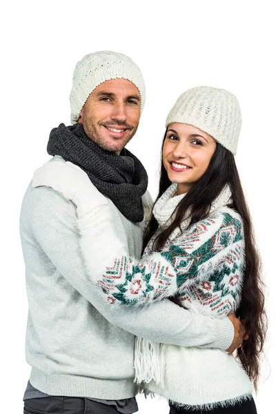 Couple hugging and looking at camera — Stock Photo, Image