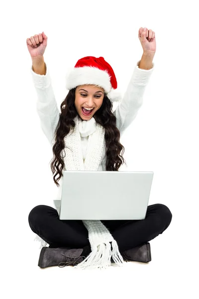 Woman  looking at laptop — Stock Photo, Image