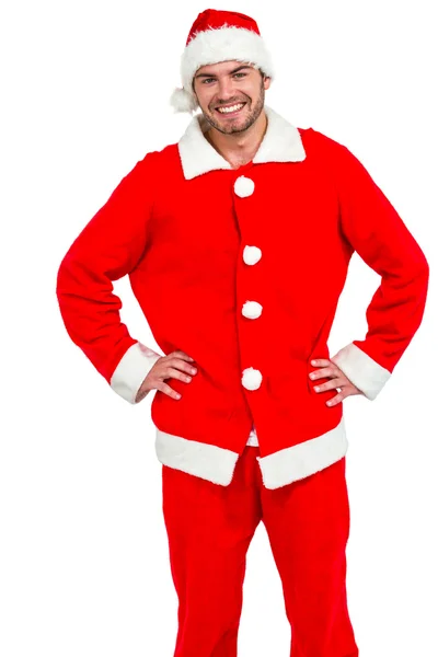 Šťastný muž v kostýmu santa — Stock fotografie