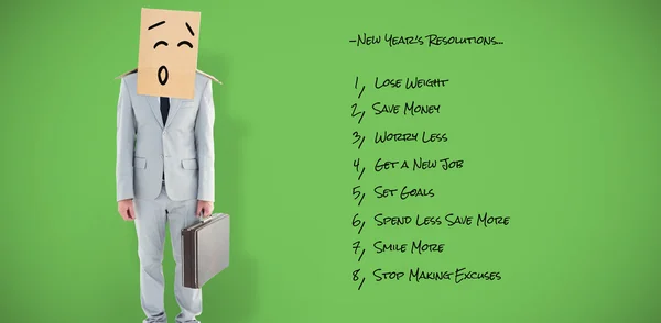 Anonymous businessman against green — Stock Photo, Image