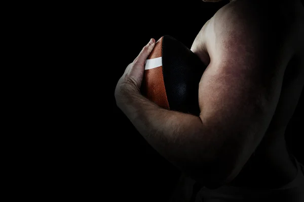 Shirtless American football player — Stock Photo, Image