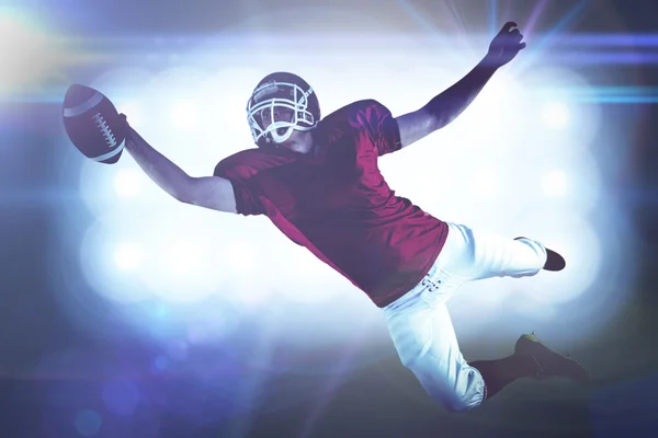 American football player scoring a touchdown — Stock Photo, Image