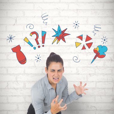 Composite image of furious businesswoman gesturing clipart