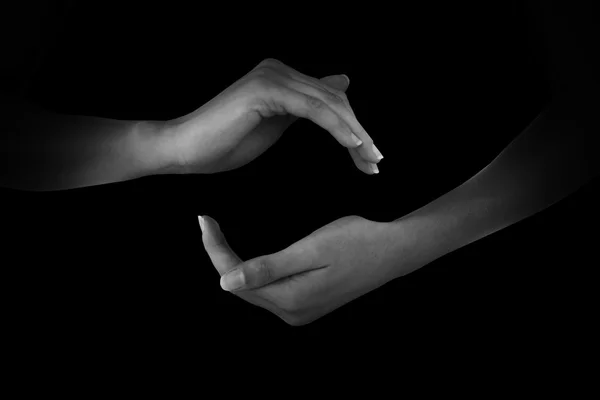 Компромиссное изображение рук, показывающих — стоковое фото