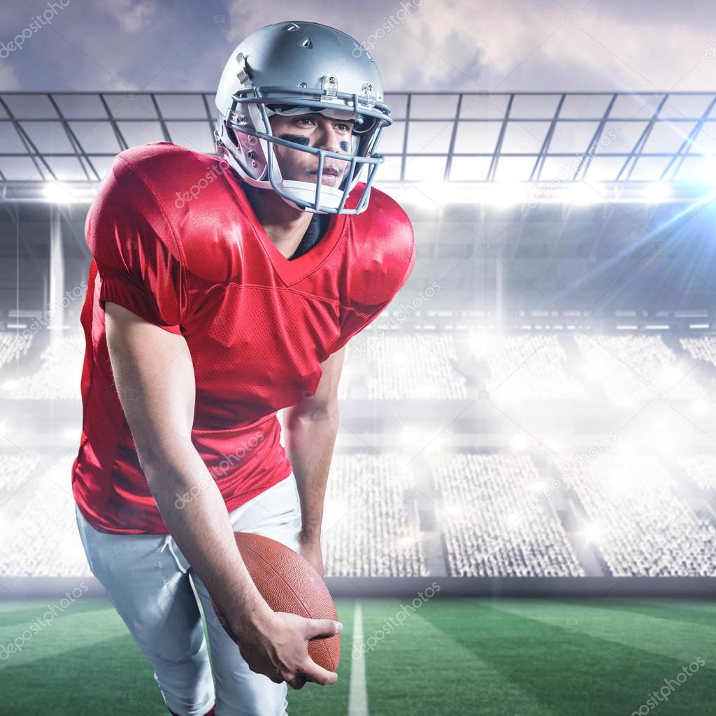 Sportsman playing American football — Stock Photo © Wavebreakmedia