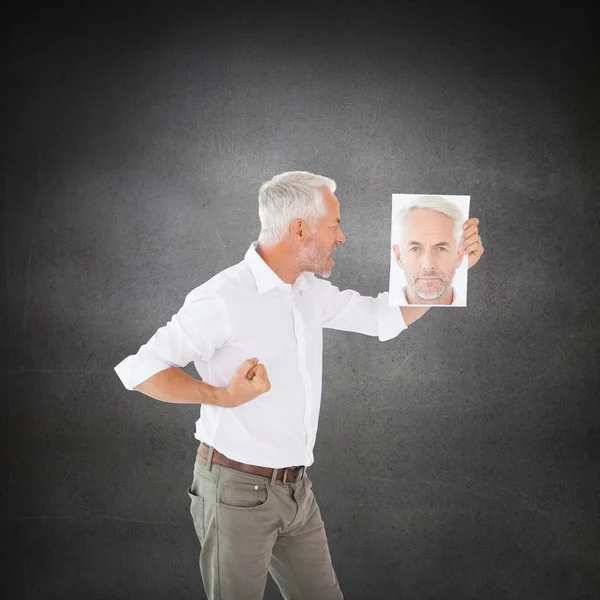 Man shouting at himself — Stock Photo, Image