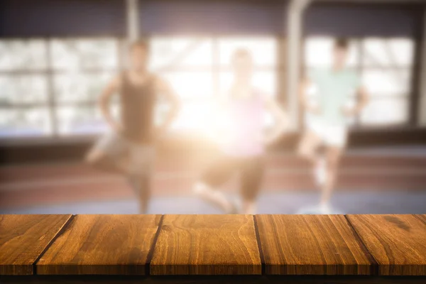 Fitness class on bosu balls — Stock Photo, Image