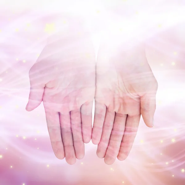Image composite des mains présentant — Photo