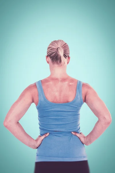 Back view of muscular woman — Stock Photo, Image