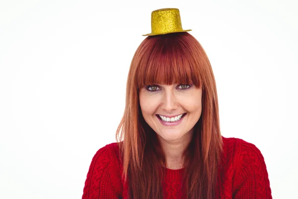 Sonriente mujer hipster con sombrero de fiesta —  Fotos de Stock