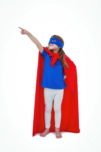 Masked girl pretending to be superhero — Stock Photo, Image