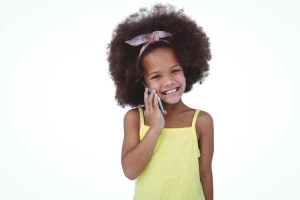 Jolie fille sur un appel téléphonique — Photo