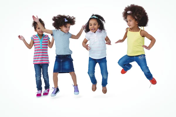 Schattig meisjes springen — Stockfoto