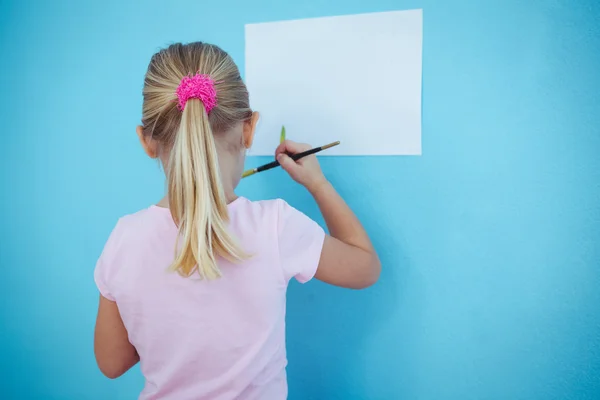 Pintura menina bonito — Fotografia de Stock