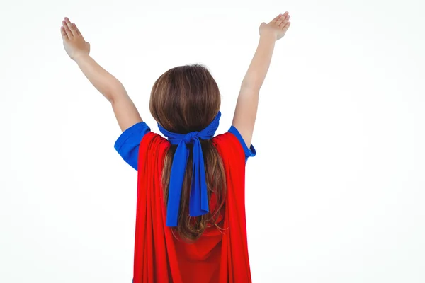 Masked girl pretending to be superhero — Stock Photo, Image