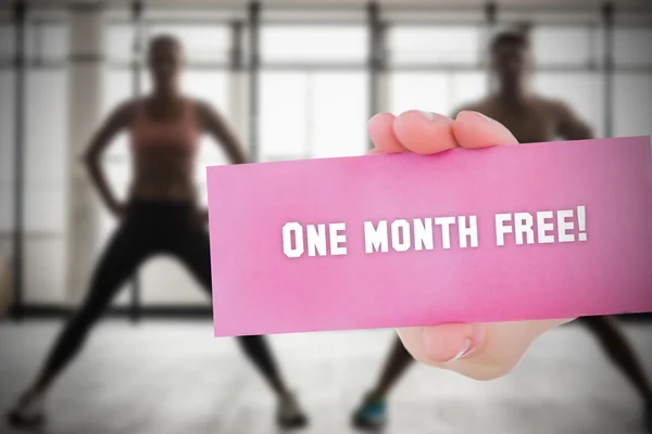 One month free! against people background — Stock Photo, Image