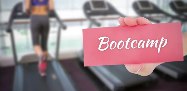 Bootcamp against people background — Stock Photo, Image