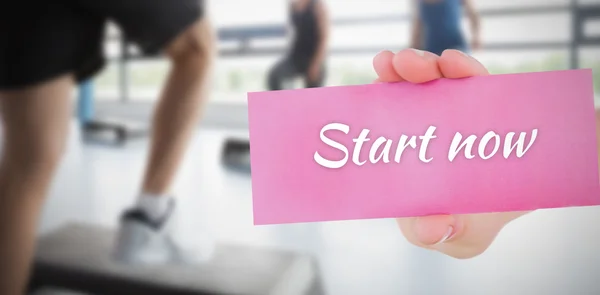 Start now against people background — Stock Photo, Image