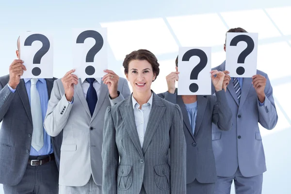 Business colleagues hiding their face — Stock Photo, Image