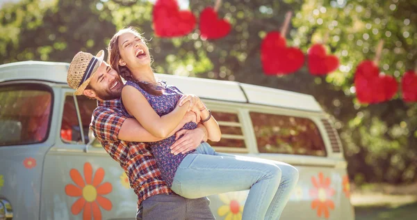 Hipster couple having fun together — Stock Photo, Image