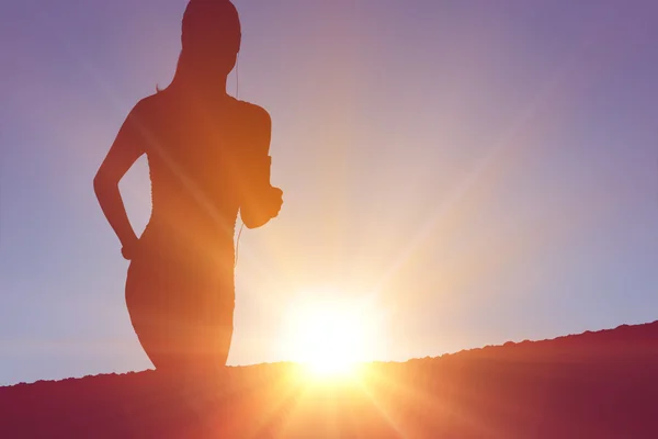 Silhouette della persona in forma — Foto Stock