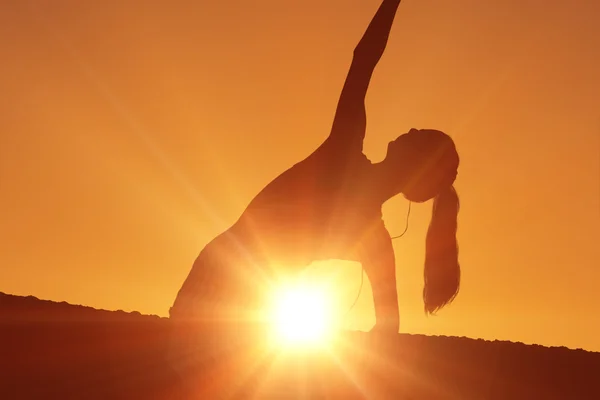 Silhouette of fit person — Stock Photo, Image