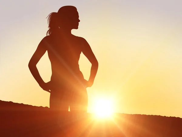 Silhouette della persona in forma — Foto Stock