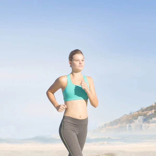 Passen vrouw joggen — Stockfoto