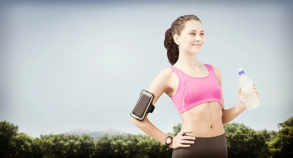 Fit woman with water — Stock Photo, Image